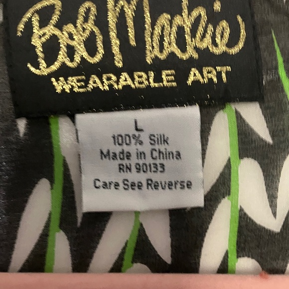 Bob Mackie wearable art Black and White leaf pattern Kimono - Picture 3 of 5